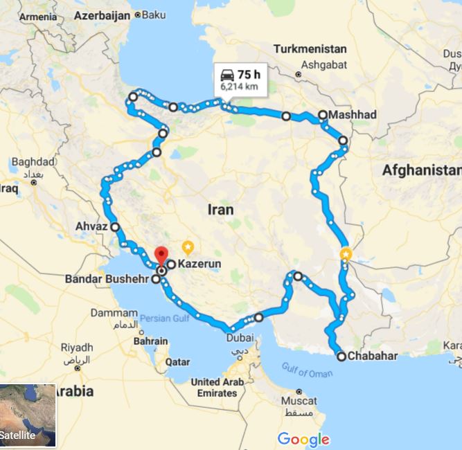 map iran